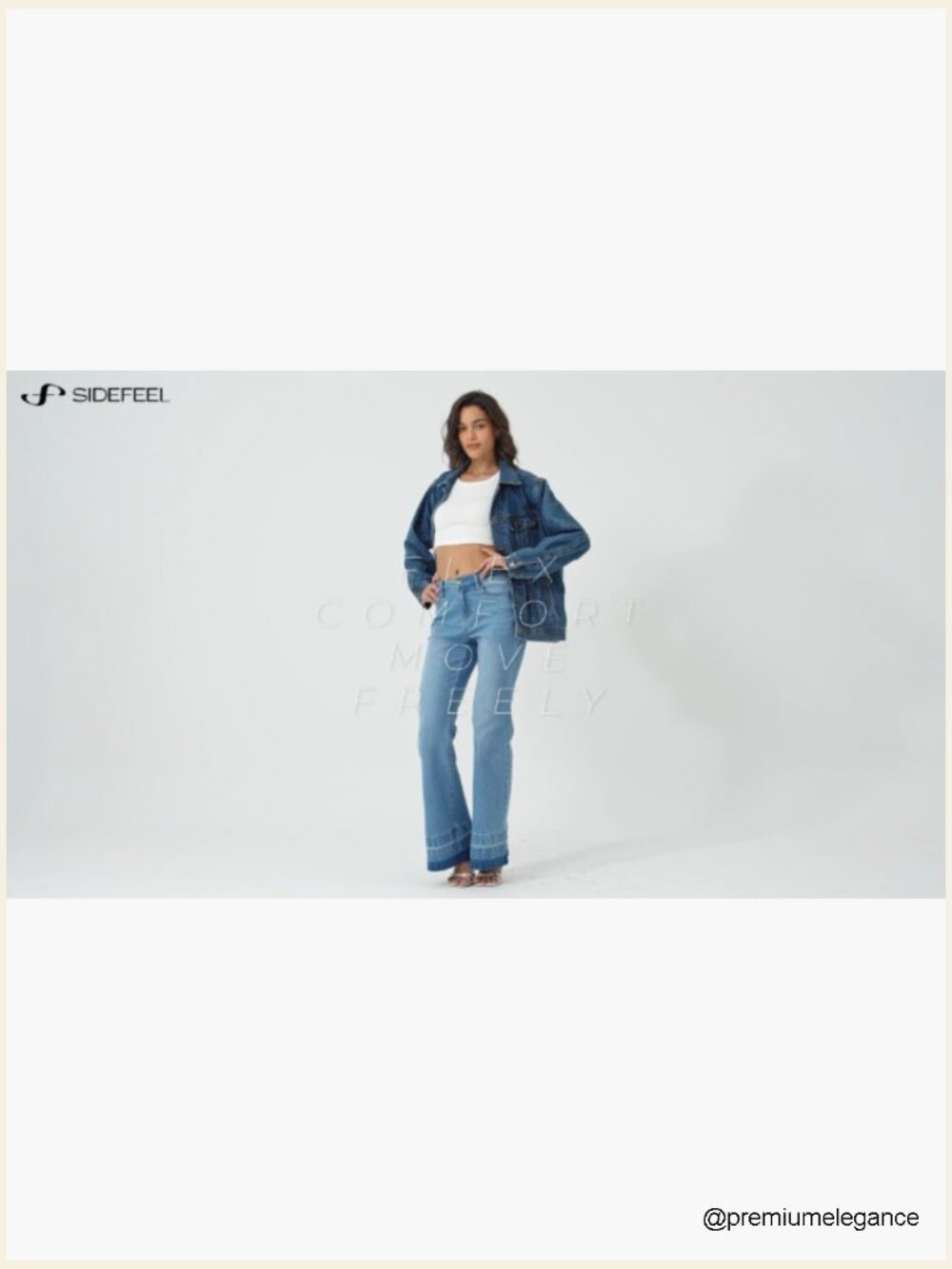 High Waist Bell Bottom Stretch Flare Jeans - Picture 7 of 7